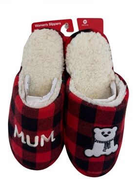 Mum Bear Holiday Slippers